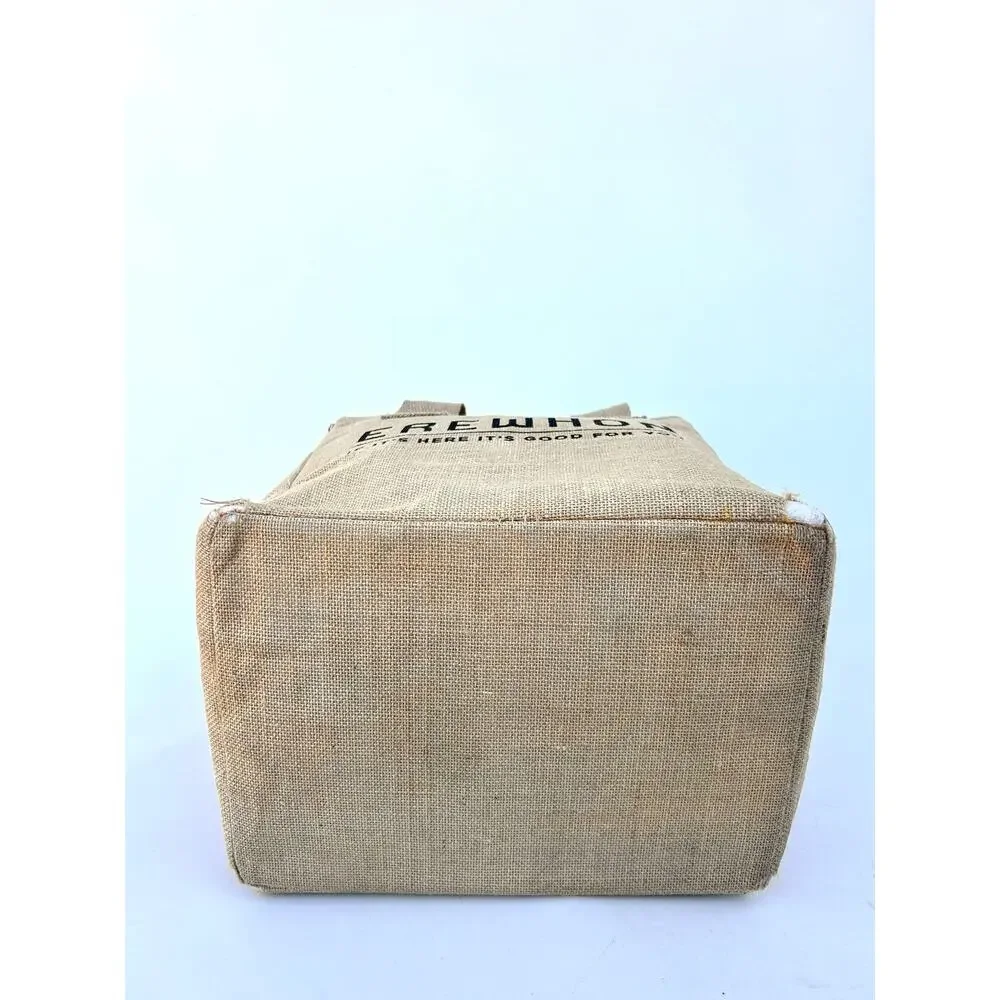 Erewhon Insulated Tote Bag Jute Woven Tan Farmers Market Cooler LA - Picture 8 of 10
